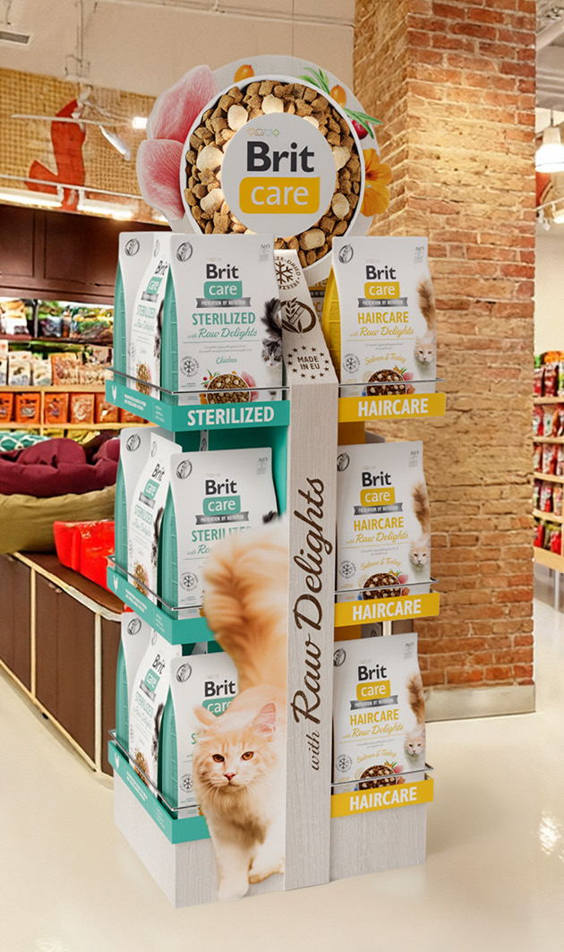 360° displej Brit Care Cat Raw Delights
