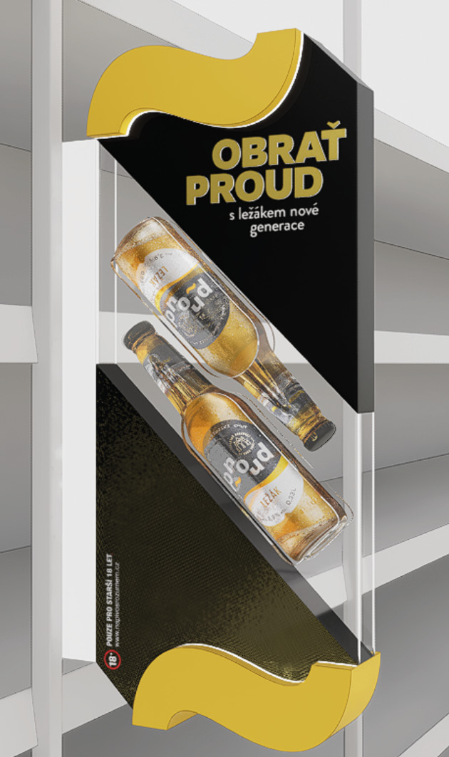 Světelný Shelf Stopper Proud