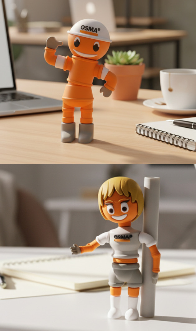 USB modely firemních maskotů Osmák a Osmačka